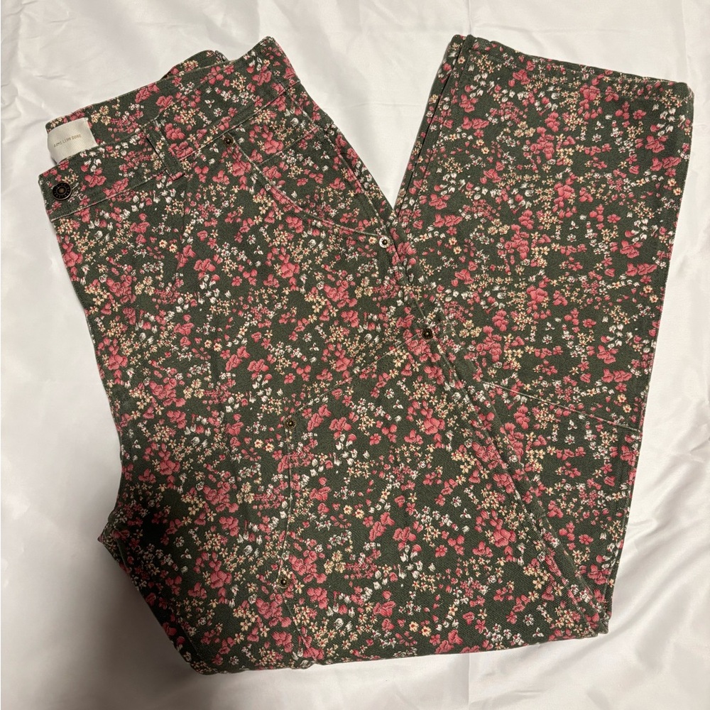 Aime Leon Dore Floral Straight Leg Pants - Pink and Green